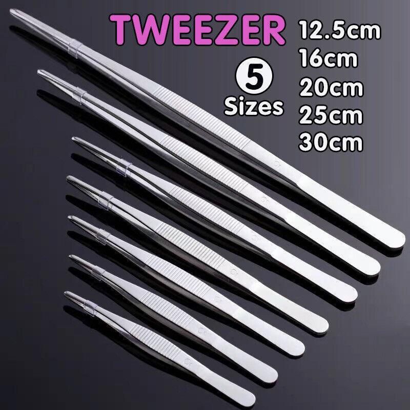 Kitchen Tweezers Silver Garden Tweezer For Professional Use Craft Home Long Au - CR 20cm