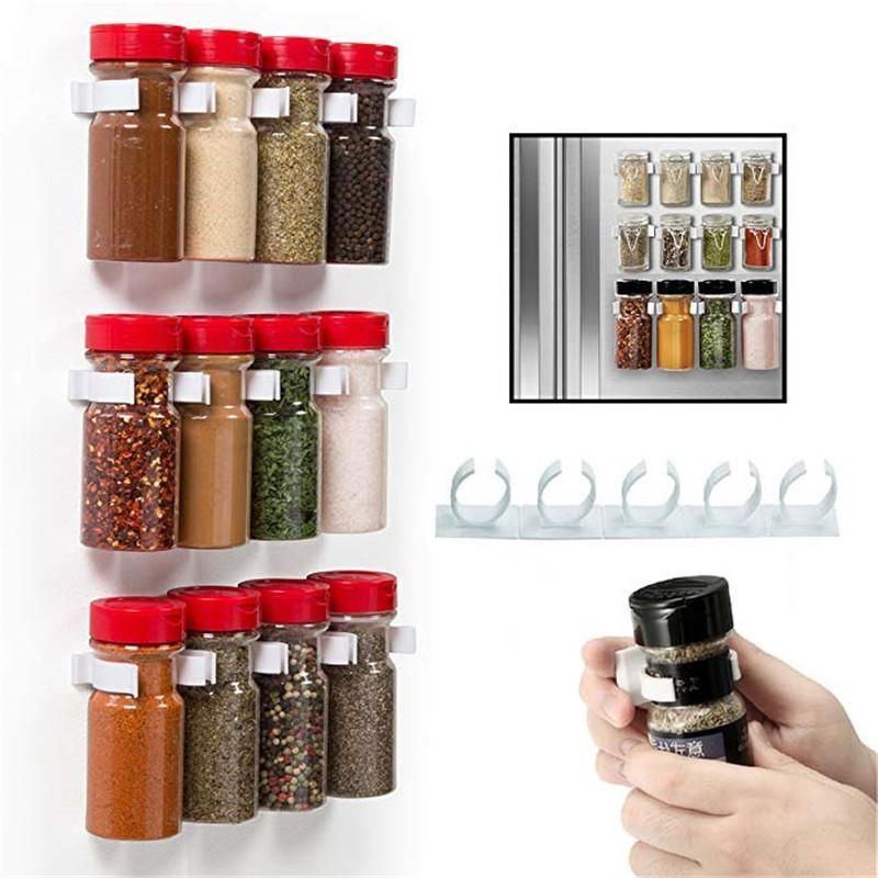 2Pcs Kitchen Spice Gripper Strip Jar Rack Organiser Storage Holder Wall