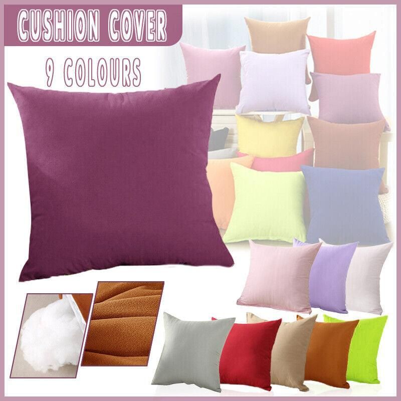 40x40cm Multicoloured Plain Solid Colour Cushion Cover Covers Decorative Pillow Case - White