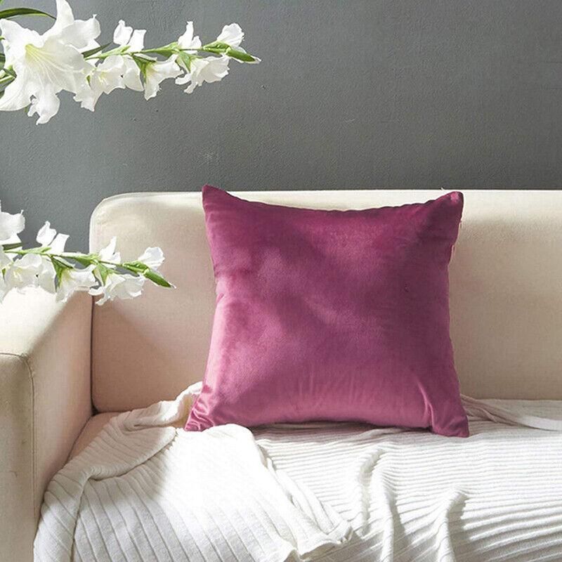 40x40cm Multicoloured Plain Solid Colour Cushion Cover Covers Decorative Pillow Case - White