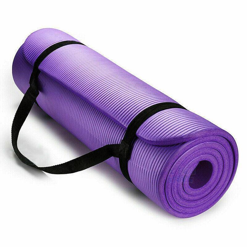 20MM Thick Yoga Mat Pad NBR Nonslip Exercise Fitness Pilate Gym Durable - Black