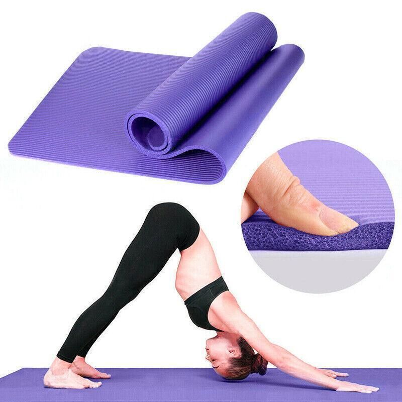 15mm Thick Yoga Mat Pad NBR Nonslip Exercise Fitness Pilate Gym Durable - Purple