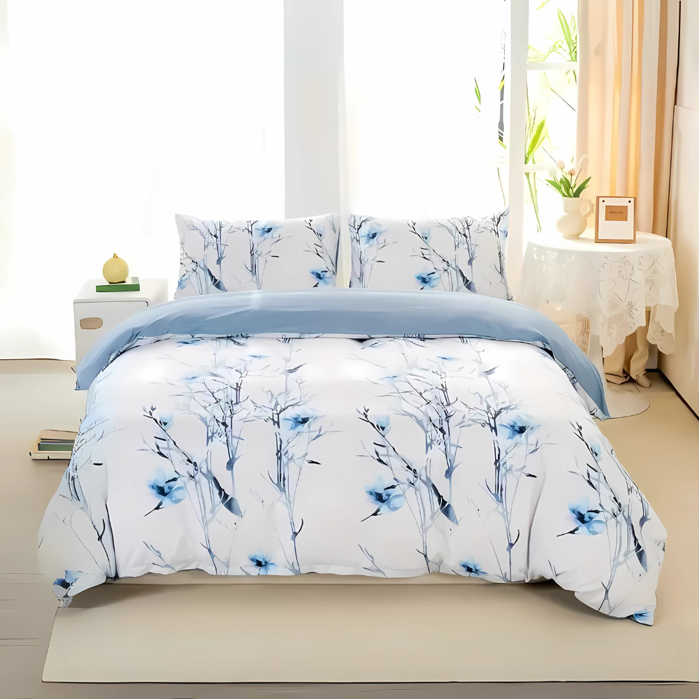Dreamfields - Mist Floral Quilt Cover Set - (2pcs, King Single Size)