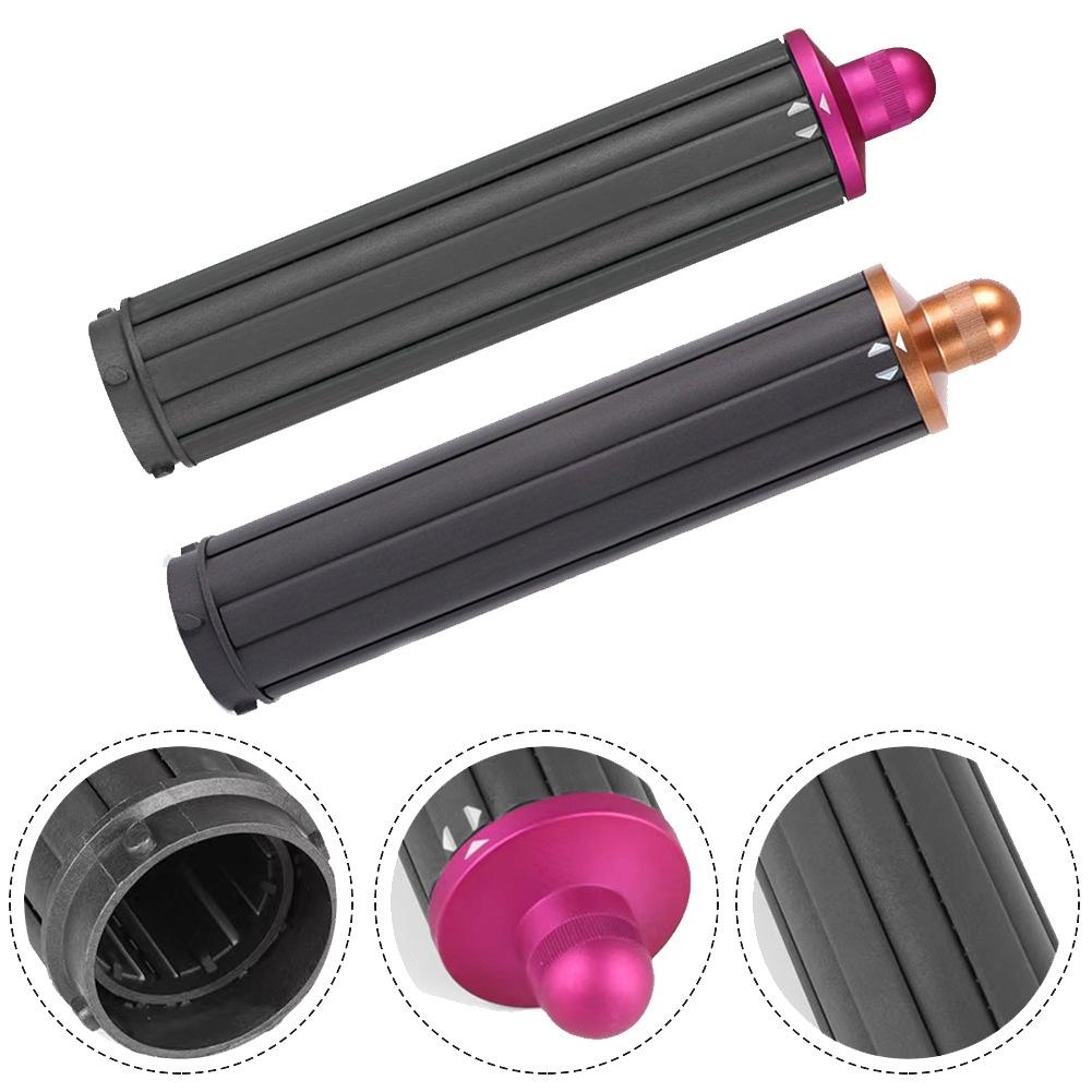 Upgraded Long Curling Barrels for Dyson Airwrap Hair Dryer with Nozzle and Adapter in Rose Red