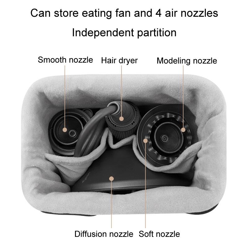 Complete Accessories Storage Bag for Dyson Hair Dryer - Grey