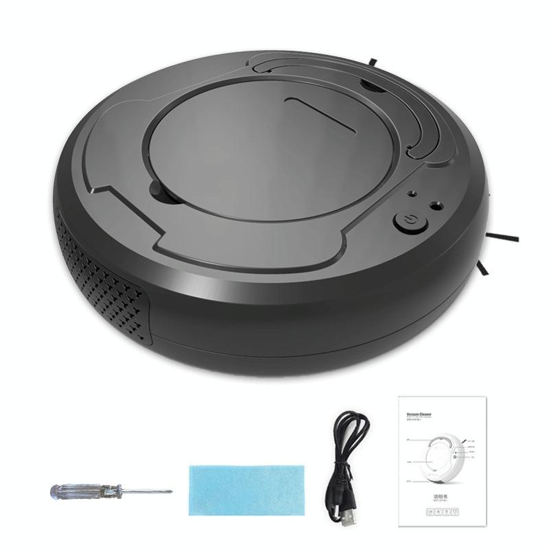 Smart 3-in-1 Robot Vacuum with Wet / Dry Mopping - Rechargeable & Auto Cleaning - Black - Gray