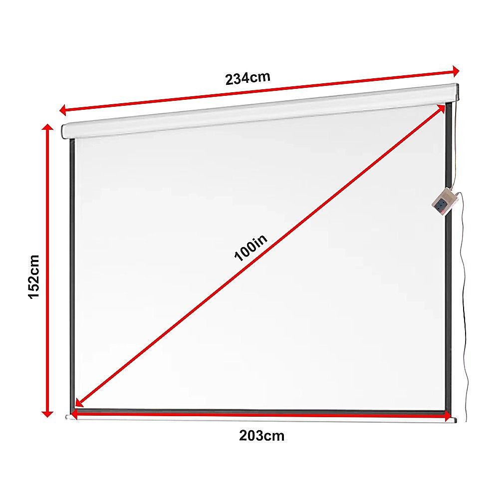 100" Electric Motorised Projector Screen TV +Remote