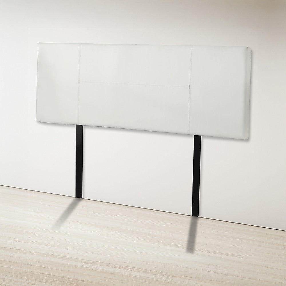 PU Leather Queen Bed Headboard Bedhead - White