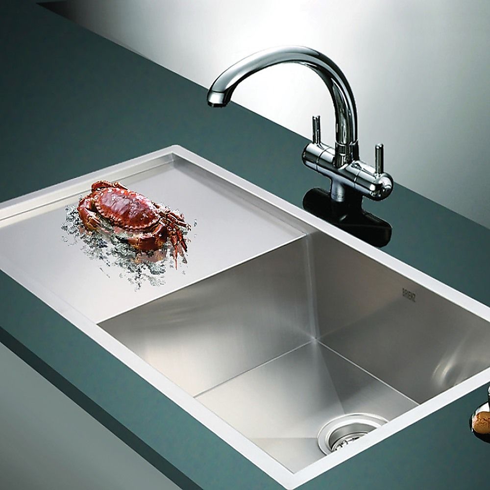 960x450mm Handmade 1.2mm Stainless Steel Undermount Topmount Kitchen Sink with Waste