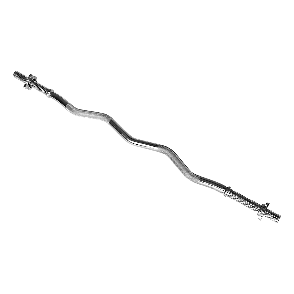 Heavy Duty EZ Curl Barbell – Weightlifting Bar with Spinlock Collars for Gym Training