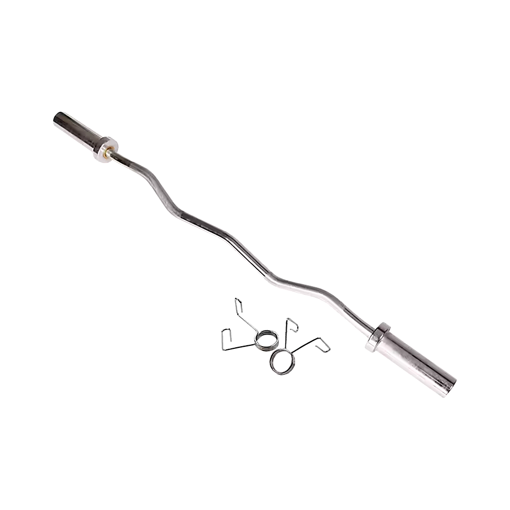 120cm Chrome Olympic EZ Curl Bar – Weightlifting Barbell for Home Gym Training