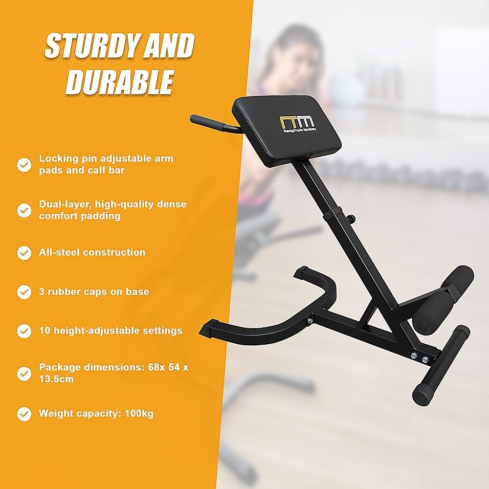 45 Degree Hyperextension Bench for Abdominal and Lower Back Strength Training Exercise