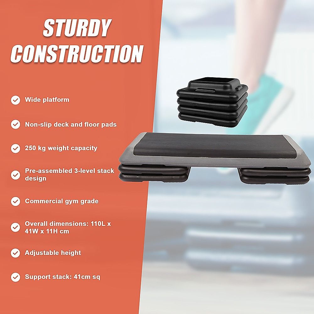 Aerobic Workout 4 Block Adjustable Step Platform for Home Gym Fitness Training Exercise