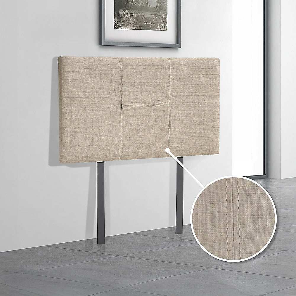 Linen Fabric Single Bed Headboard Bedhead - Beige