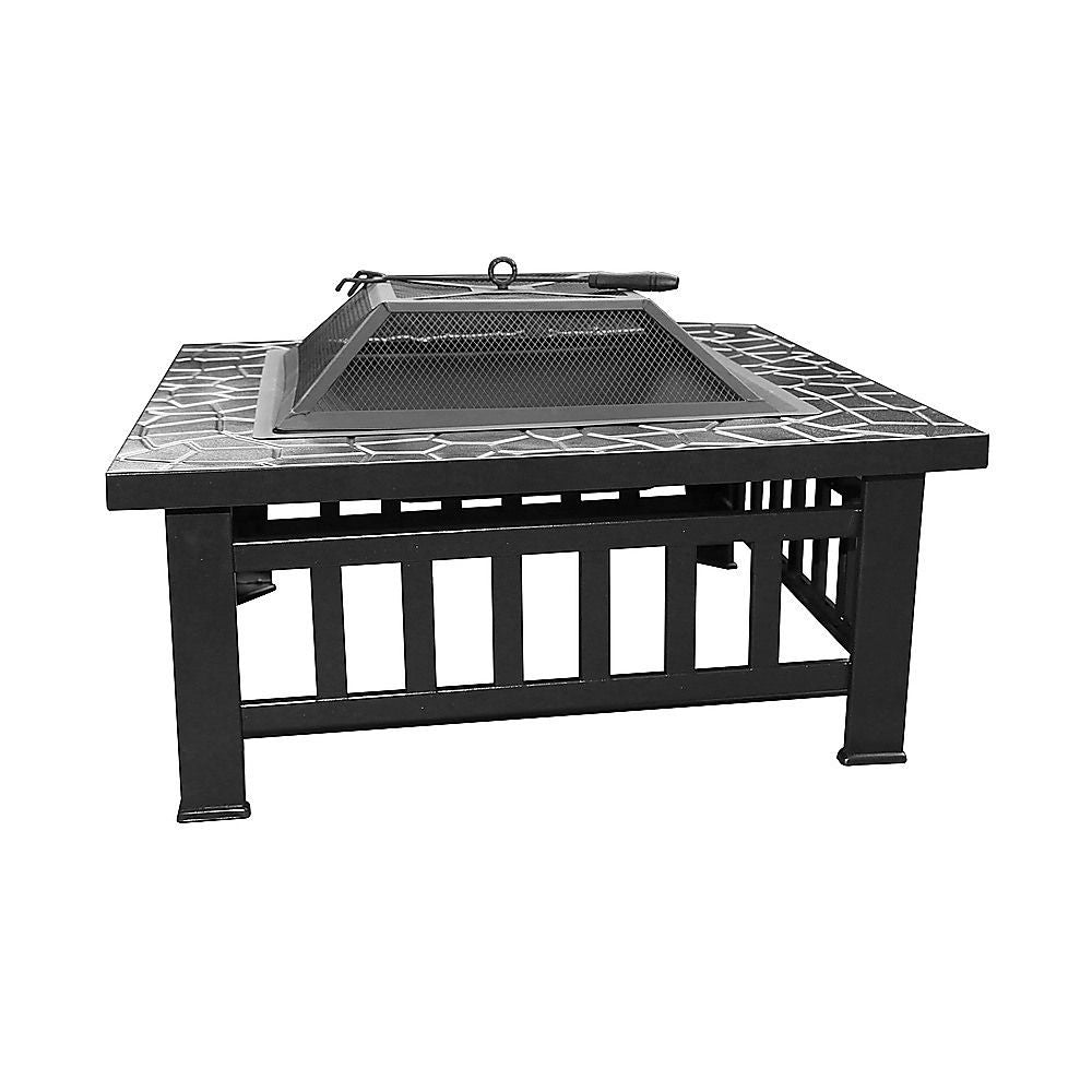 18" Square Metal Fire Pit Outdoor Heater