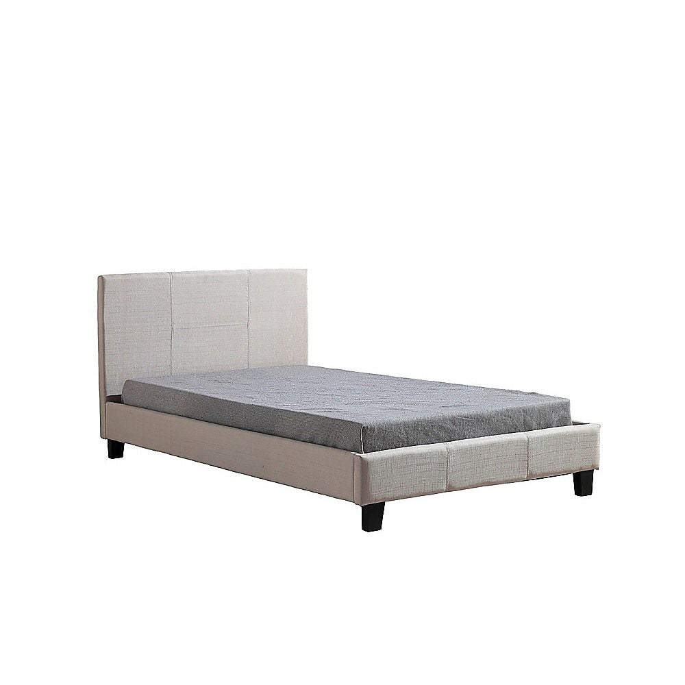 King Single Linen Fabric Bed Frame Beige