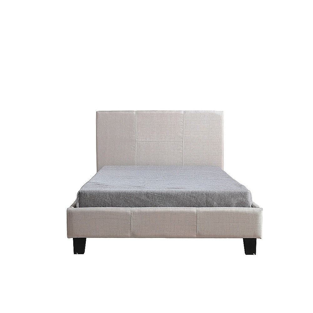 King Single Linen Fabric Bed Frame Beige