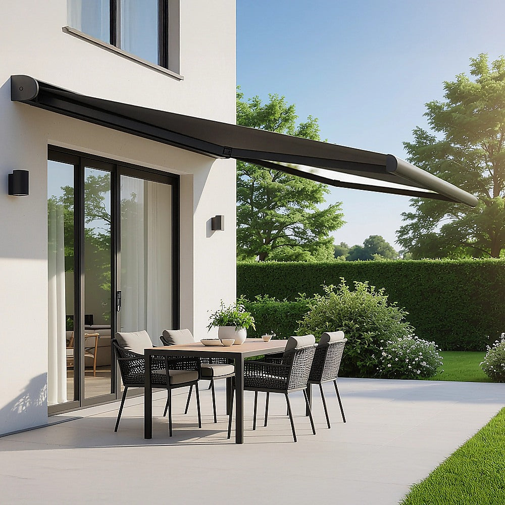 4.0m x 3.0m Retractable Folding Arm Awning Heavy Duty Full Cassette Motorised