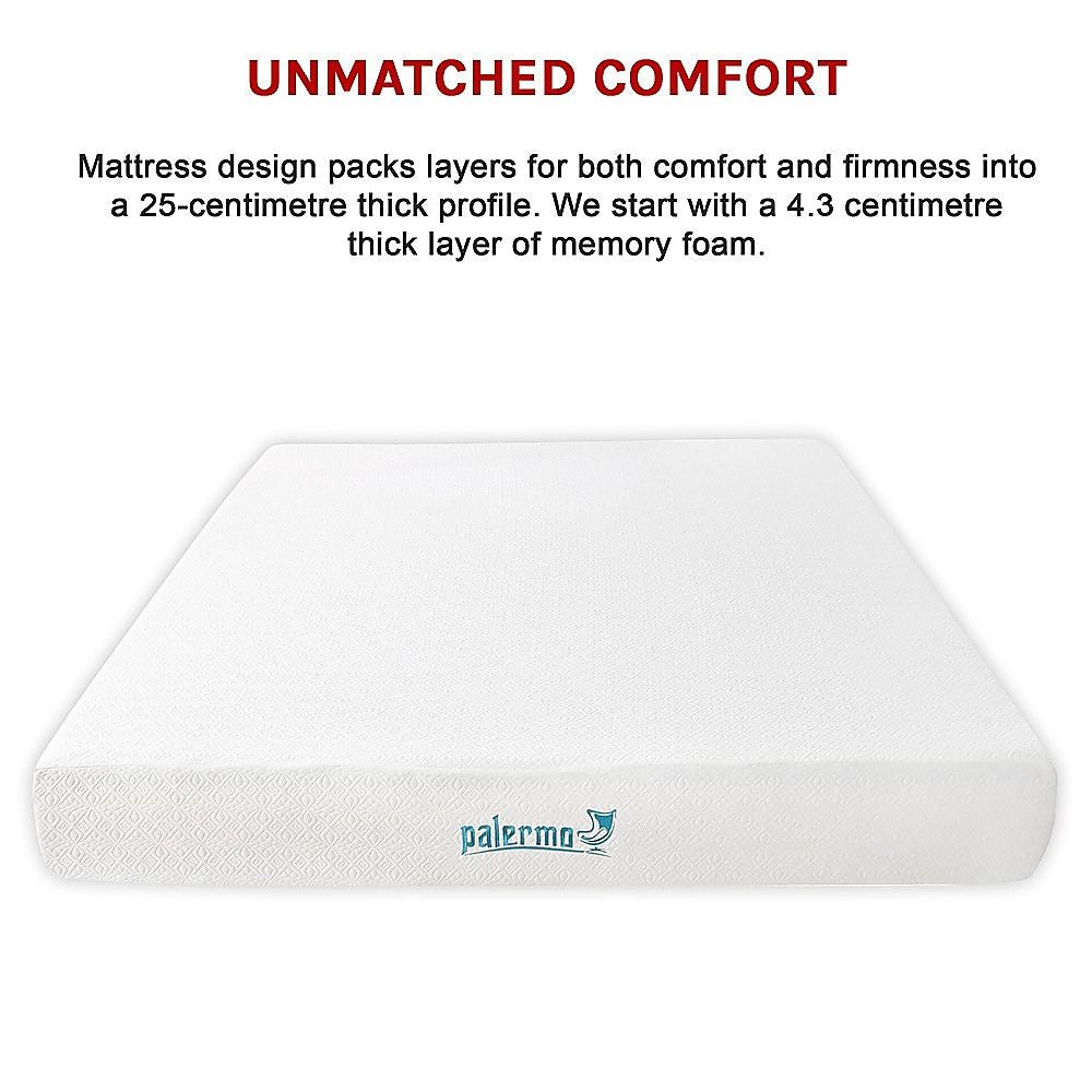 King 25cm Gel Memory Foam Mattress – Dual-Layered Comfort with CertiPUR-US® Certified Foam