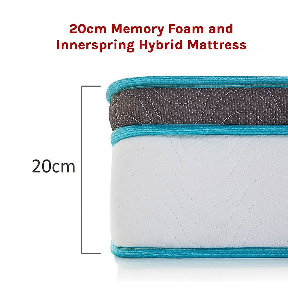 King 20cm Hybrid Mattress – Memory Foam and Innerspring Support