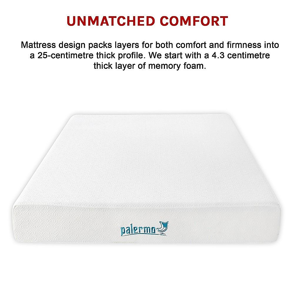 Queen 25cm Gel Memory Foam Mattress – Dual-Layered Comfort with CertiPUR-US® Certified Foam