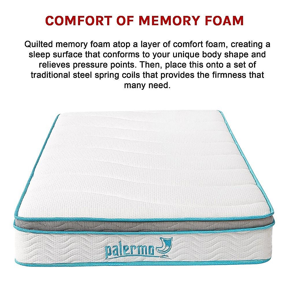 King Single 20cm Hybrid Mattress – Memory Foam and Innerspring Support