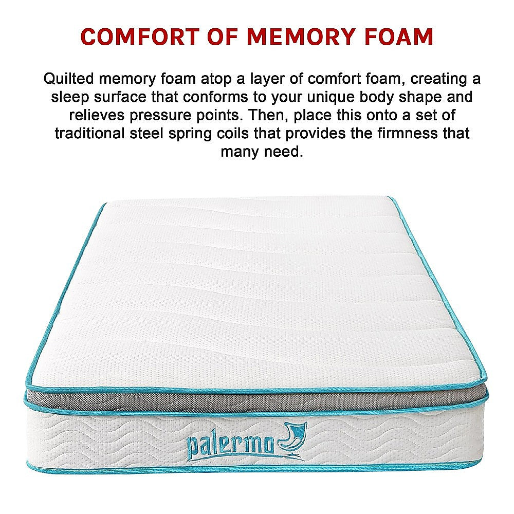 King Single 20cm Hybrid Mattress – Memory Foam and Innerspring Support