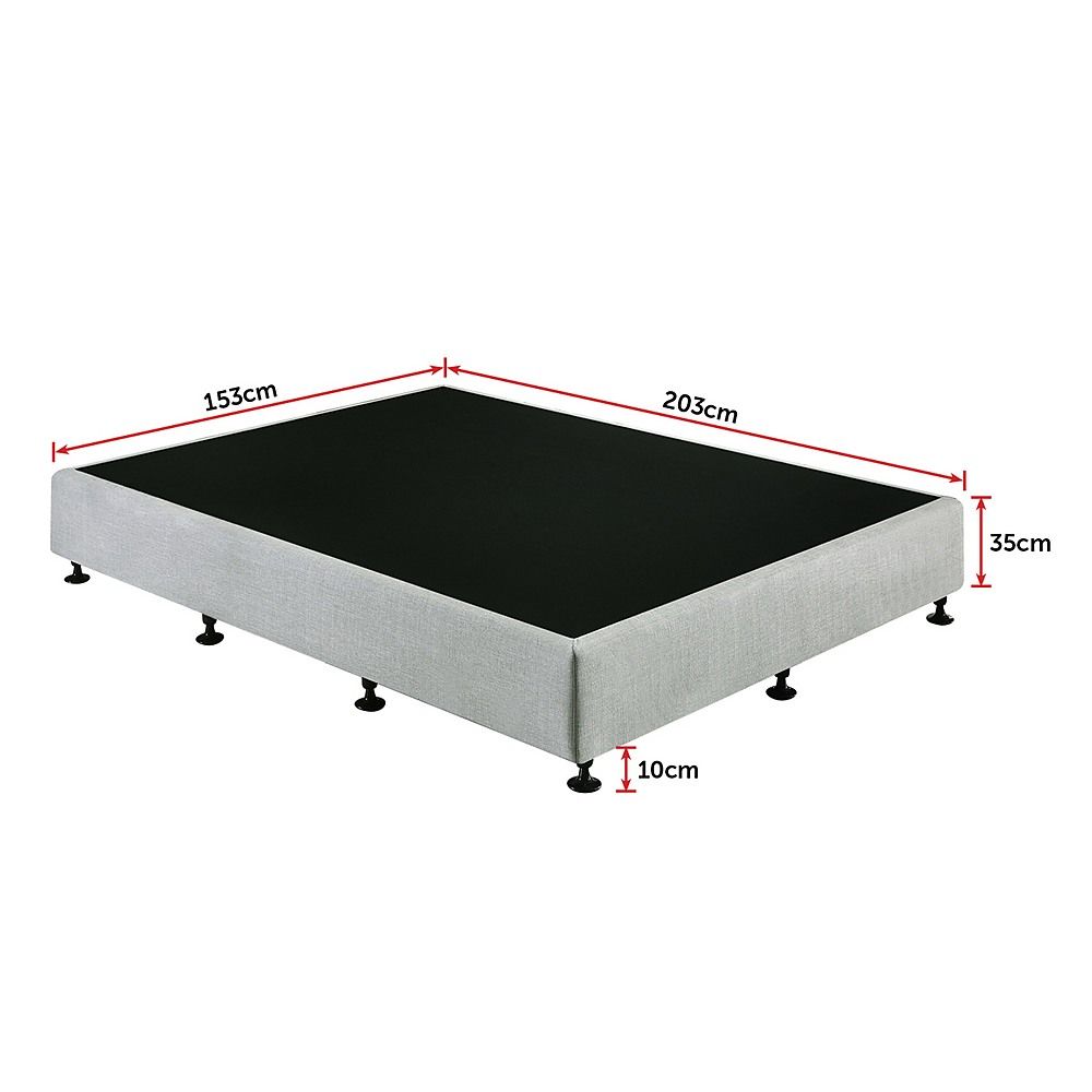 Palermo Queen Ensemble Bed Base Platinum Light Grey Linen Fabric