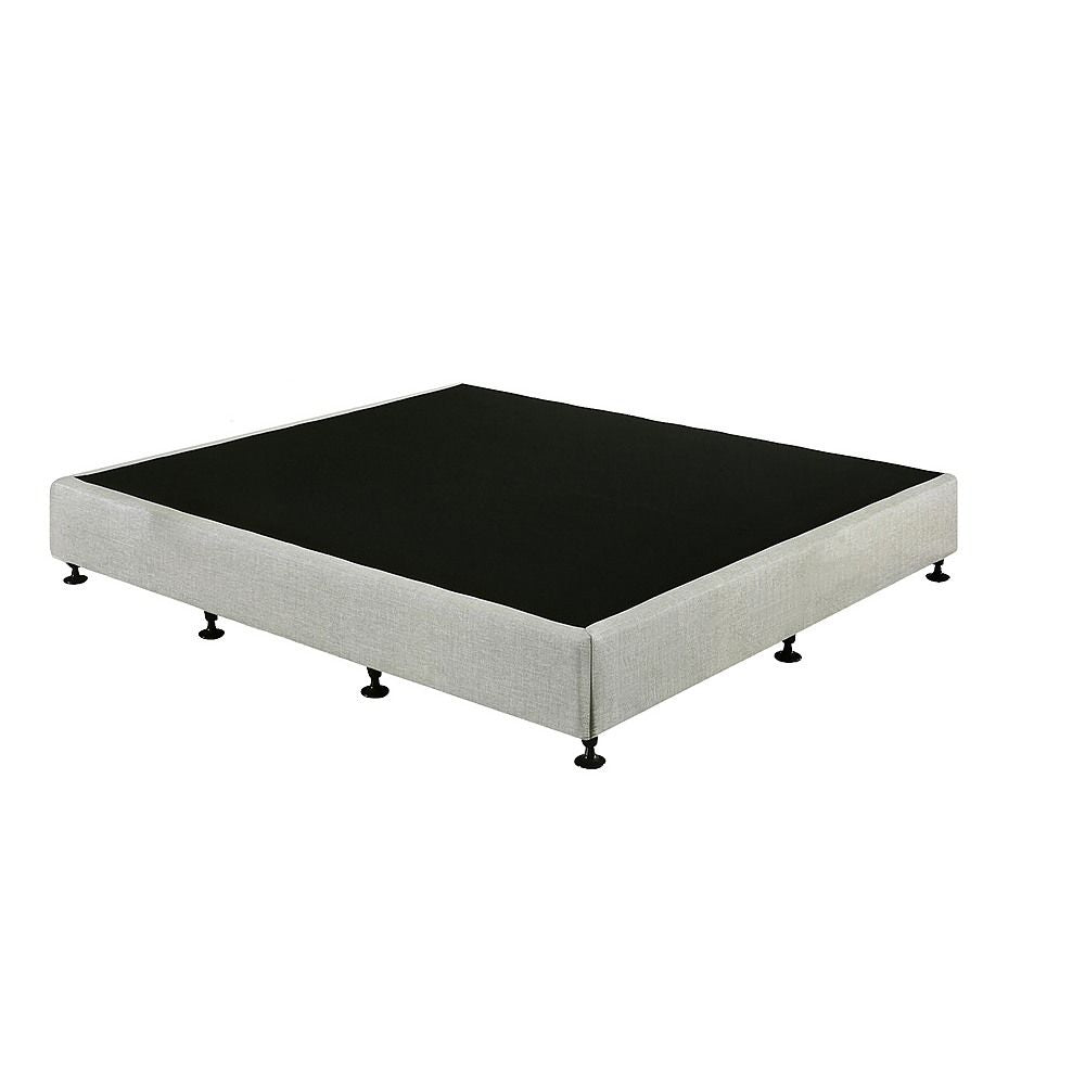 Palermo King Ensemble Bed Base Platinum Light Grey Linen Fabric