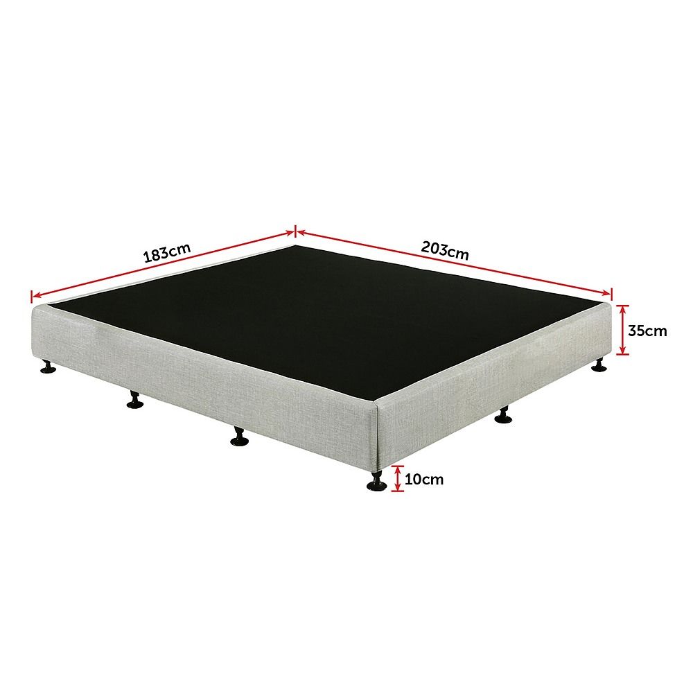 Palermo King Ensemble Bed Base Platinum Light Grey Linen Fabric