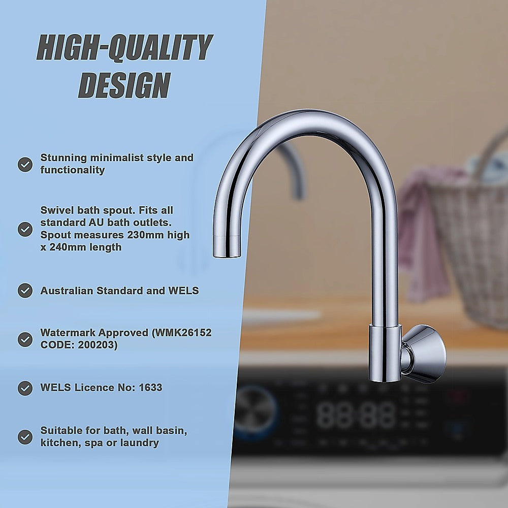 High Reach Swivel Wall Kitchen Laundry Bath Basin Spout