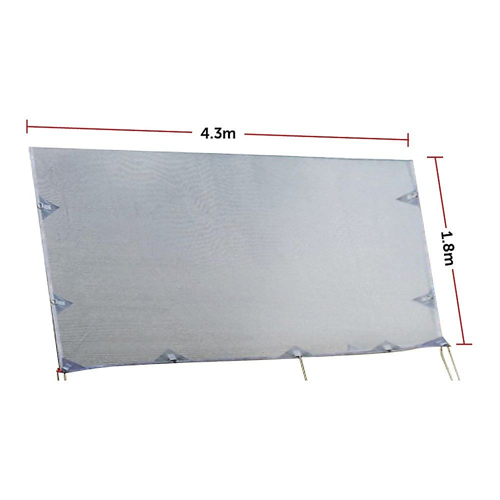 Caravan Privacy Screen – 4.3x1.8m Side Screen for Roll-Out Awnings