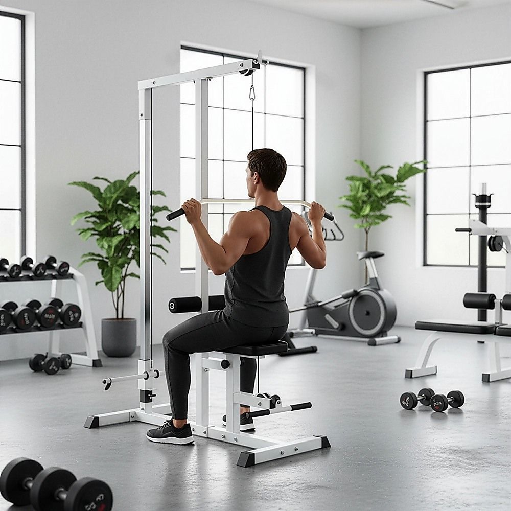 Home Fitness Multi Gym Lat Pull Down Workout Machine Bench Exercise