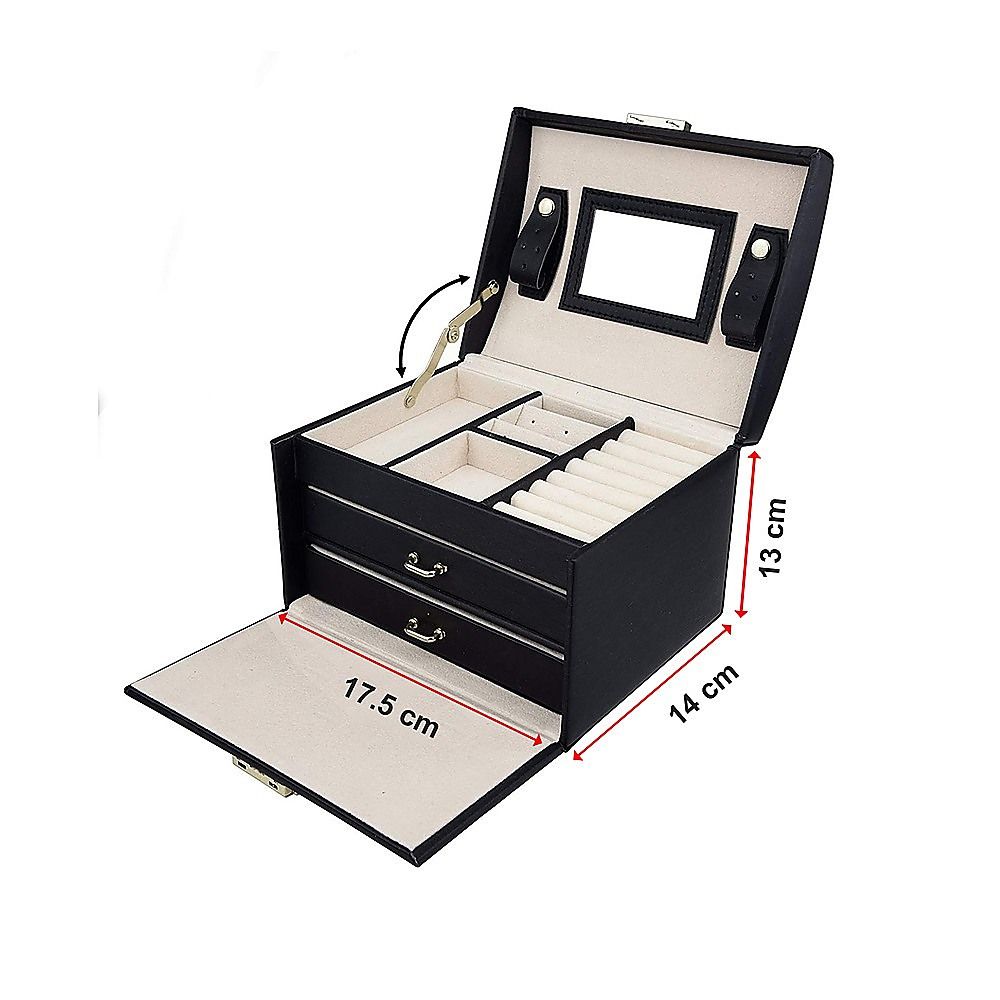 Jewellery Storage Box – Organiser Case for Rings, Necklaces and Accessories Display
