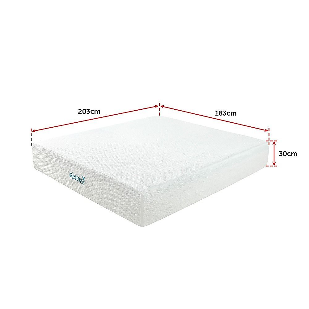 King 30cm Green Tea Memory Foam Mattress – Cooling Comfort with CertiPUR-US® Certified Foam