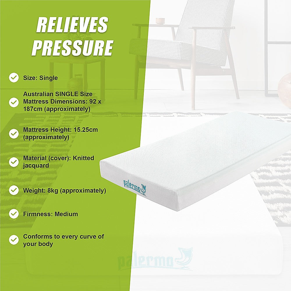 Single Green Tea Memory Foam Mattress – Cooling Comfort with CertiPUR-US® Certified Foam