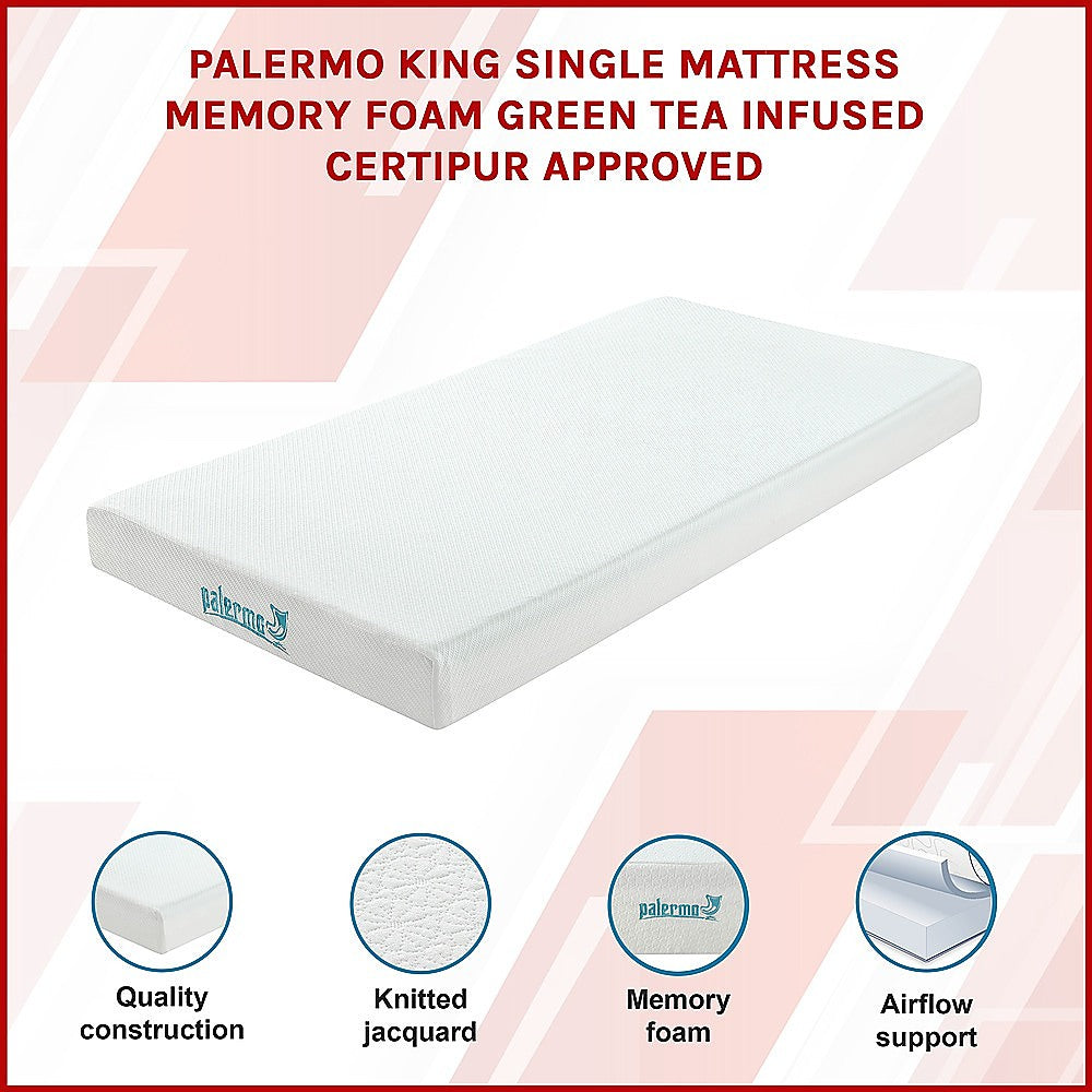 King Single Green Tea Memory Foam Mattress – Cooling Comfort with CertiPUR-US® Certified Foam