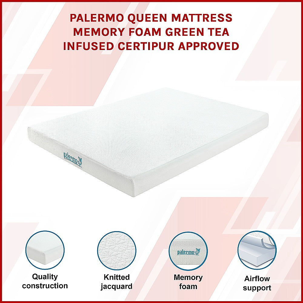 Queen Green Tea Memory Foam Mattress – Cooling Comfort with CertiPUR-US® Certified Foam