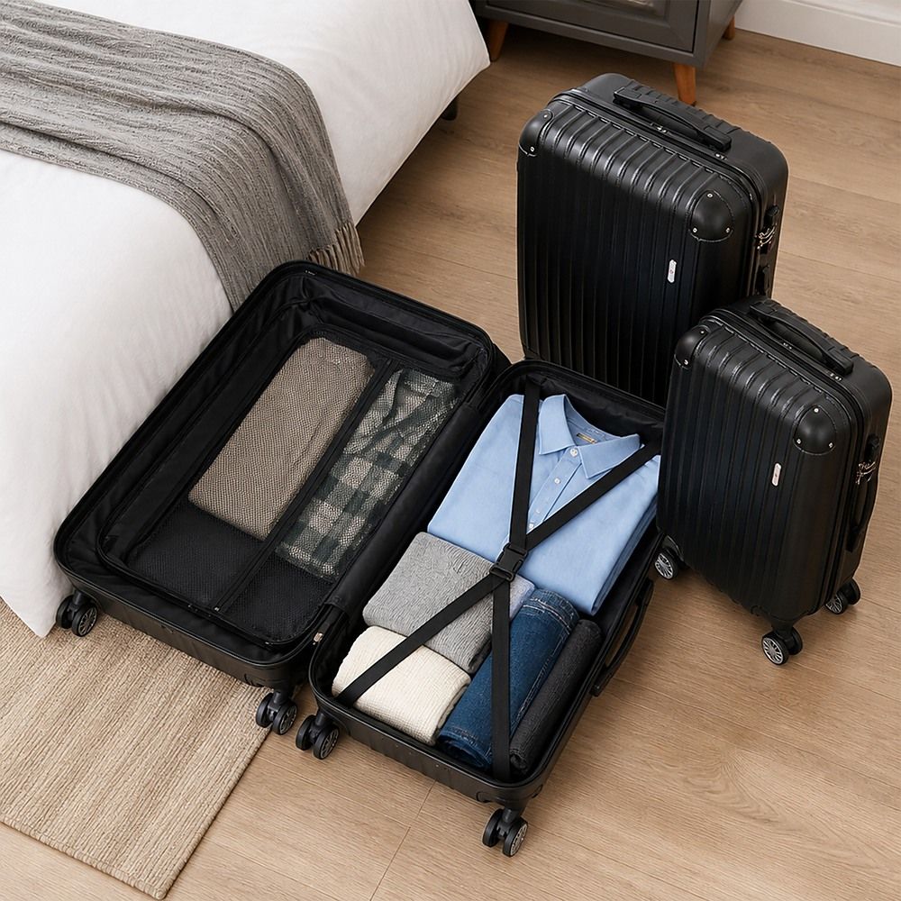 Delegate Suitcases Luggage Set 20" 24" 28"Carry On Trolley TSA Travel Bag