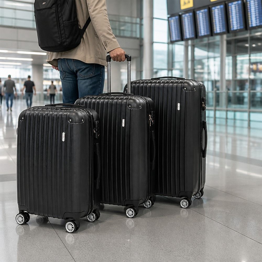 Delegate Suitcases Luggage Set 20" 24" 28"Carry On Trolley TSA Travel Bag