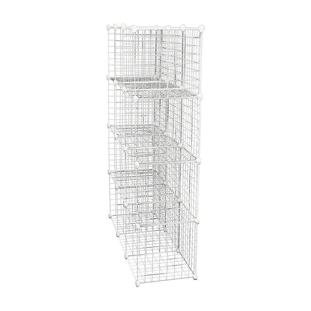 12 Cube Wire Grid Organiser Bookcase Storage Cabinet Wardrobe Closet White