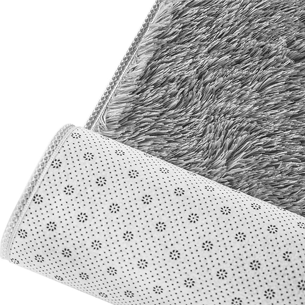 Large Shag Rug – Soft 230x200cm Grey Floor Rug with Anti-Slip Backing
