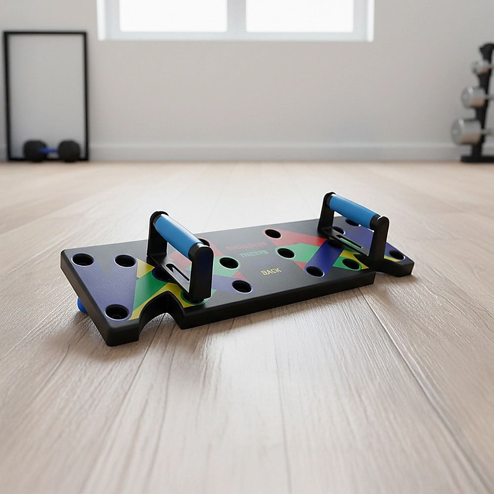 9 in 1 Push Up Board Yoga Bands Fitness Workout Train Gym Exercise Pushup Stand