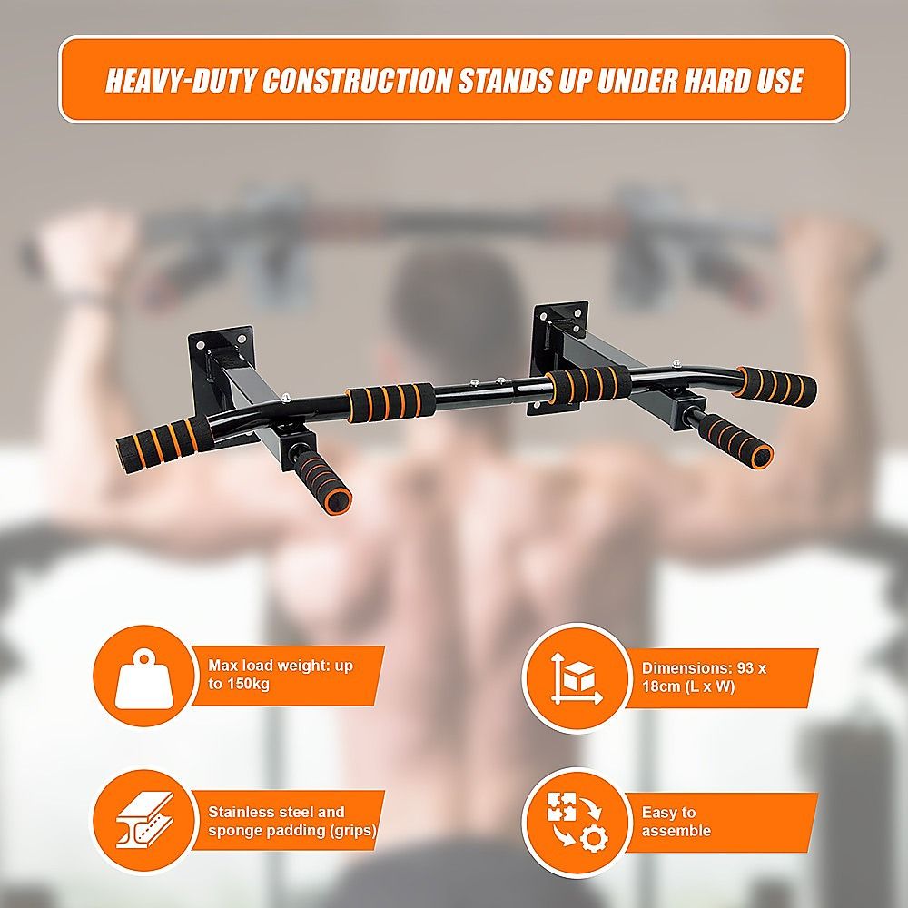 Heavy Duty Pull Up Bar Home Gym Chin Up Bar for Wall or Ceiling Mount