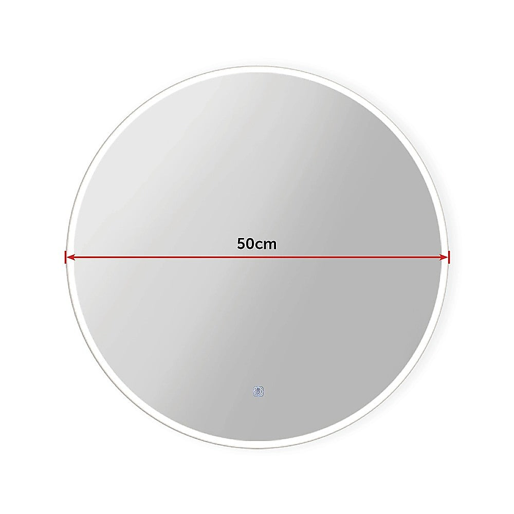 50cm LED Wall Mirror Bathroom Mirrors Light Decor Round