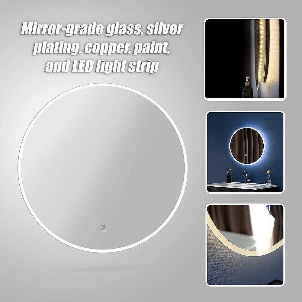 50cm LED Wall Mirror Bathroom Mirrors Light Decor Round