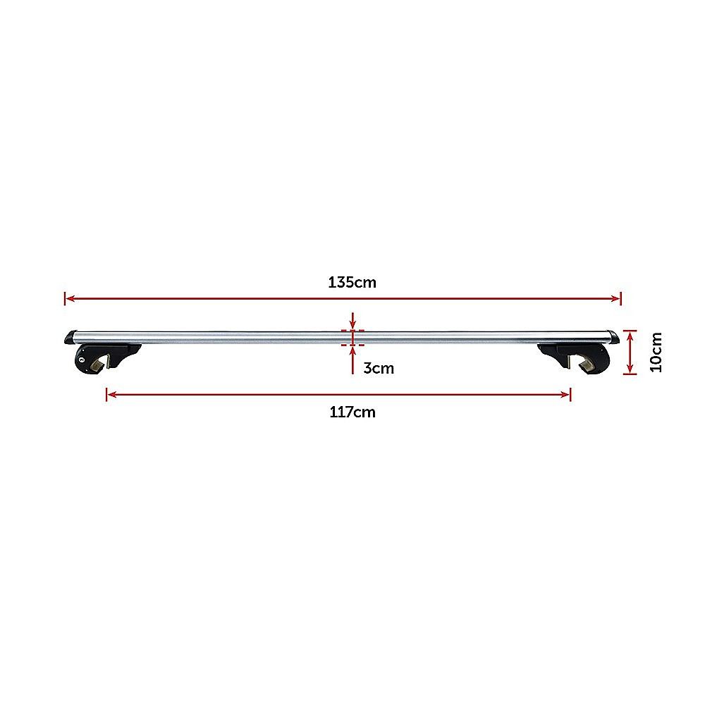 Universal Car Top Roof Rail Rack Cross Bar Aluminium Lockable 1350MM