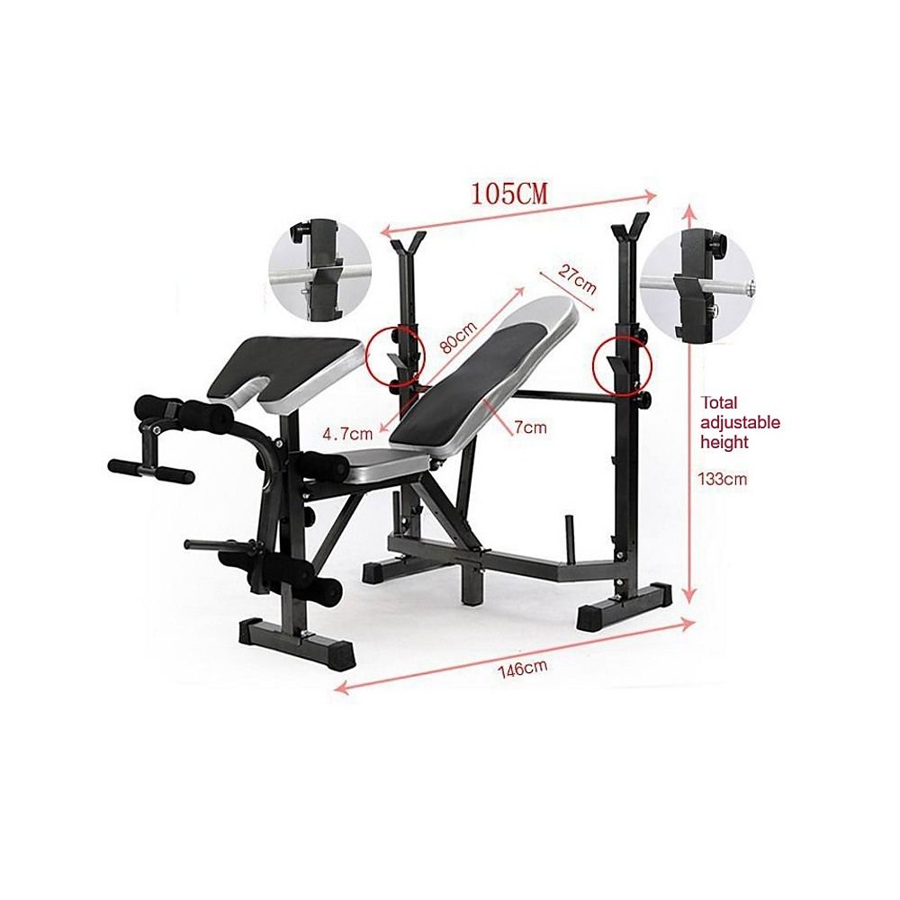 Multi Station Home Gym Weight Bench Press Leg Equipment Set Fitness Exercise