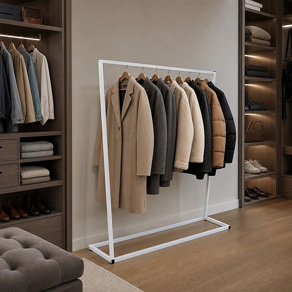 Commercial Clothing Garment Rack Retail Shop White