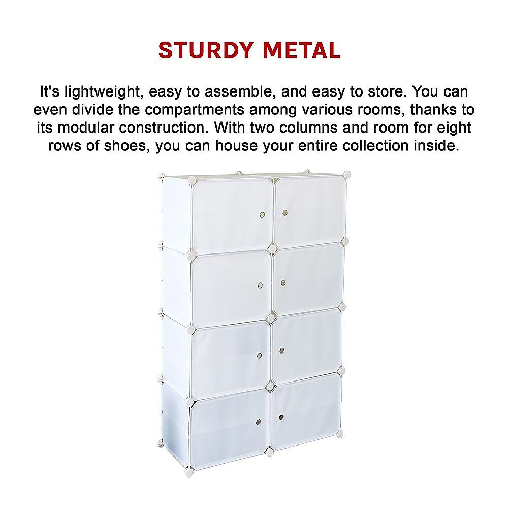 White Cube DIY Shoe Cabinet Rack Storage Portable Stackable Organiser Stand